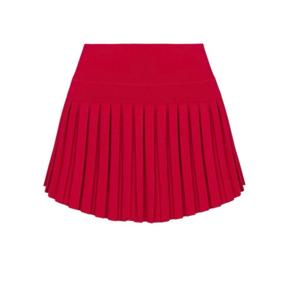 Goldhinge Red Pleated Tennis Skirt - XS